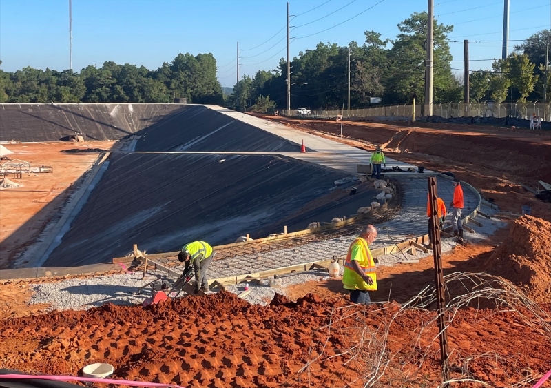 Haren Construction workers continuing work on the 50 million gallon reservoir project.